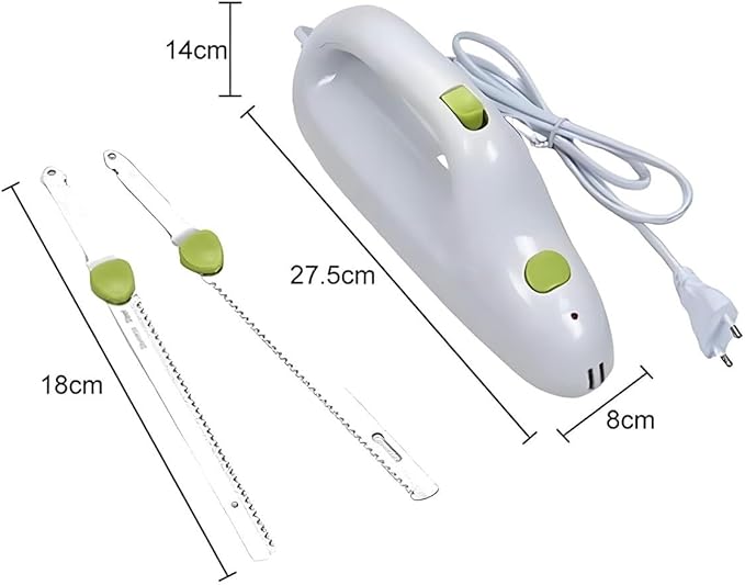 Electric Bread Knife Carving Knife,Cordless Rechargeable Bread Cutter & Meat Slicer with 2pcs 8inch Stainless Steel Blades,Safety Lock Switch, for Families, Meat, Bread, Cheese