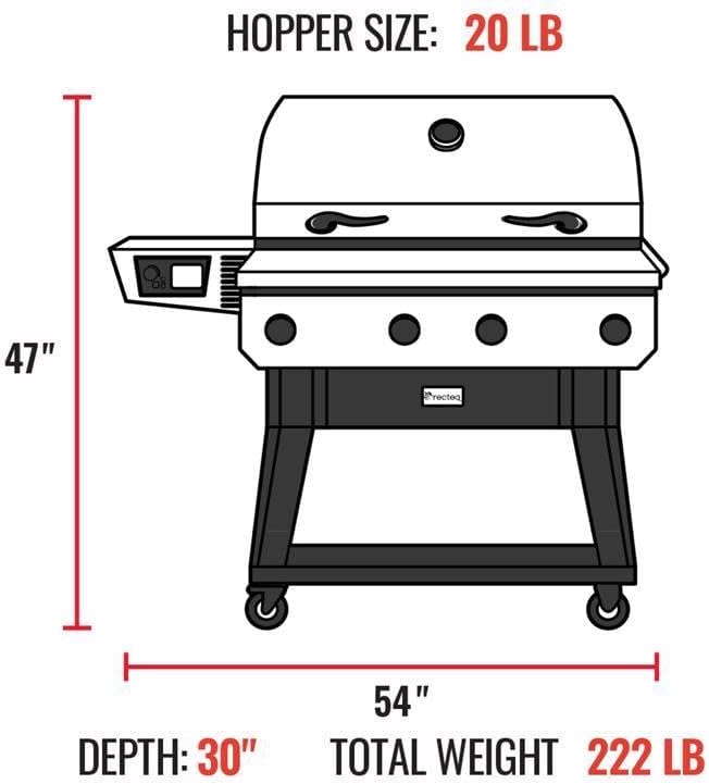 recteq X-Fire Pro 825 Wood Pellet Smoker Grill, Wi-Fi Electric Pellet Grills, Dual Cooking Modes for Hot and Fast + Low and Slow Cooking, Smoke, Sear, & More