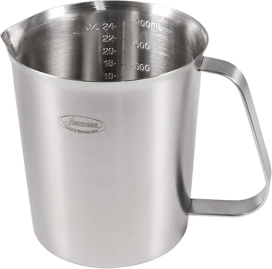 Measuring Cup, [Upgraded, 3 Measurement Scales, Including Cup Scale, ML Scale, Ounce Scale], Newness Stainless Steel Measuring Cup with Marking with Handle, 24 Ounces (0.7 Liter, 3 Cup) (Pack of 2)