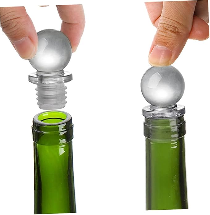 VOSAREA 24pcs Unique Glass Ball Wine Stoppers Decorative Bottle Stopper Caps Portable for Wine Perfume Oil Bottles