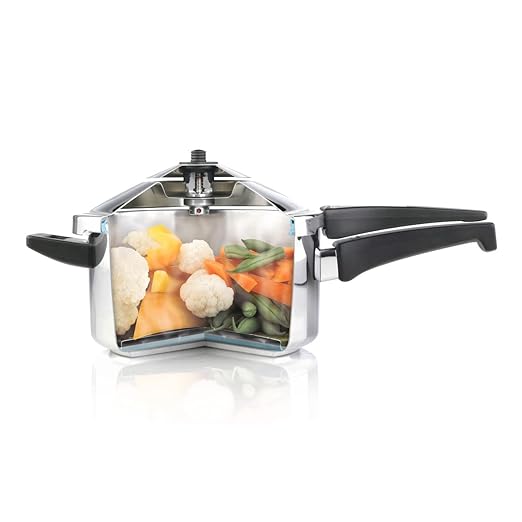 Kuhn Rikon Stainless Steel Duromatic Saucepan Pressure Cooker 5 Quart, Silver