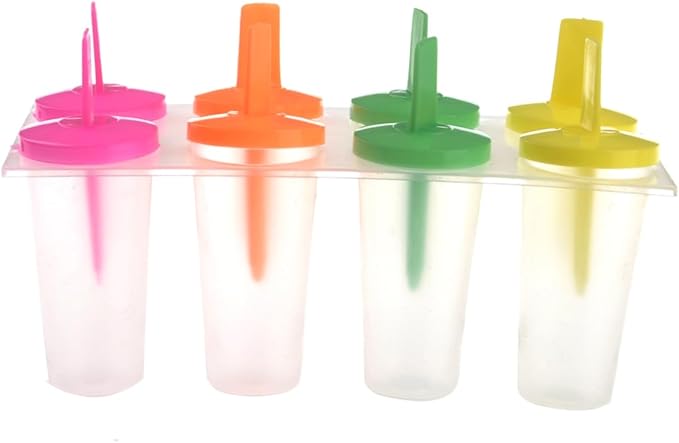Zerodeko 16pcs Reusable Ice Lolly Maker Molds Set Fun and Healthy Freezer Treats Random Colors Food-grade Easy Juices Yogurt and Pudding