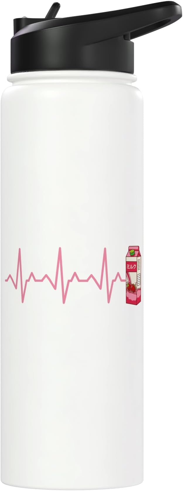 Heartbeat Strawberry Milk Carton Stainless Steel Insulated Water Bottle