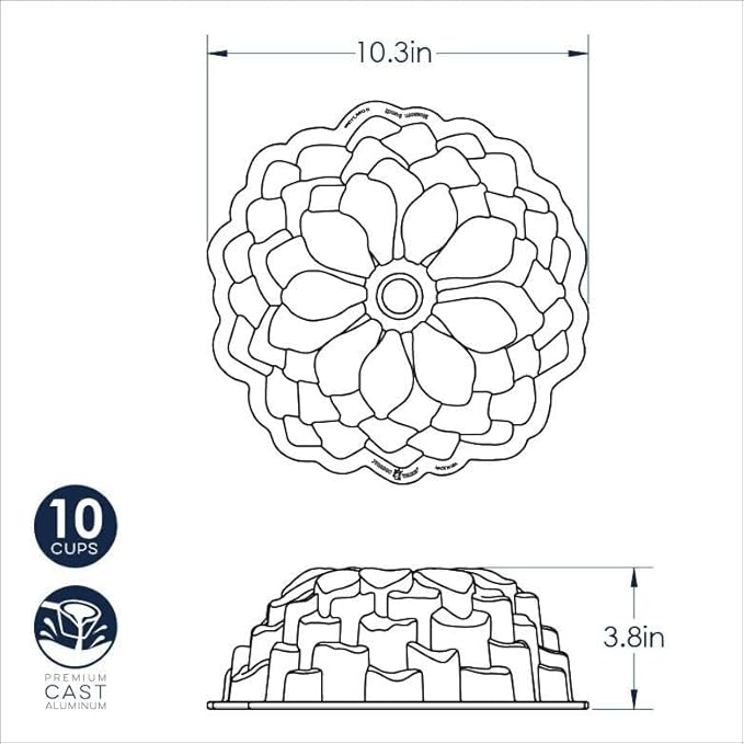 Nordic Ware Blossom Bundt Pan ,Toffee