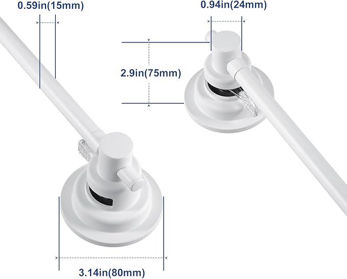 SLIIMU Suction Cup Towel Bar for Shower with 5 Hooks, 17-28 Inch Adjustable Long Bathroom Wall Washcloth Rack,Extendable Glass Shower Door Suction Rag Holder,Towel Rod for Bath Kitchen (White)