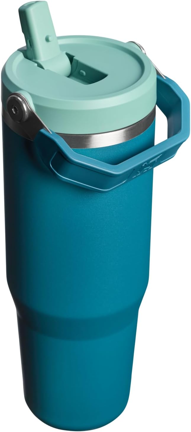 STANLEY IceFlow 2.0 Flip Straw Tumbler with Handle 20 oz | Twist On Lid and Flip Up Straw | Leak Resistant Water Bottle | Insulated Stainless Steel | BPA-Free | Coastal Teal