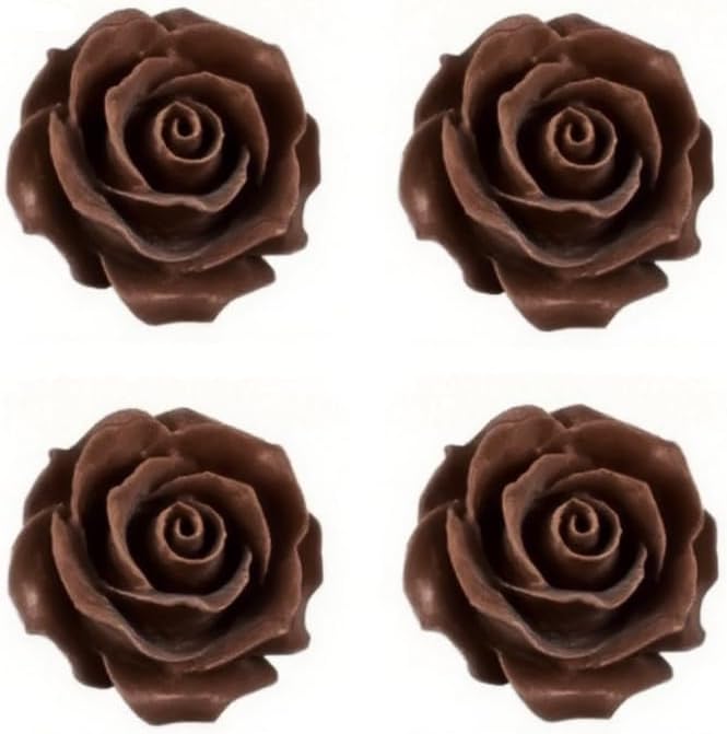 Rose Flower Silicone Molds,2pcs Roses Flowers Fondant Molds Polymer Clay Mould Candy Chocolate Molds for Cupcake Cake Pop Puck Decoration DIY Crafts