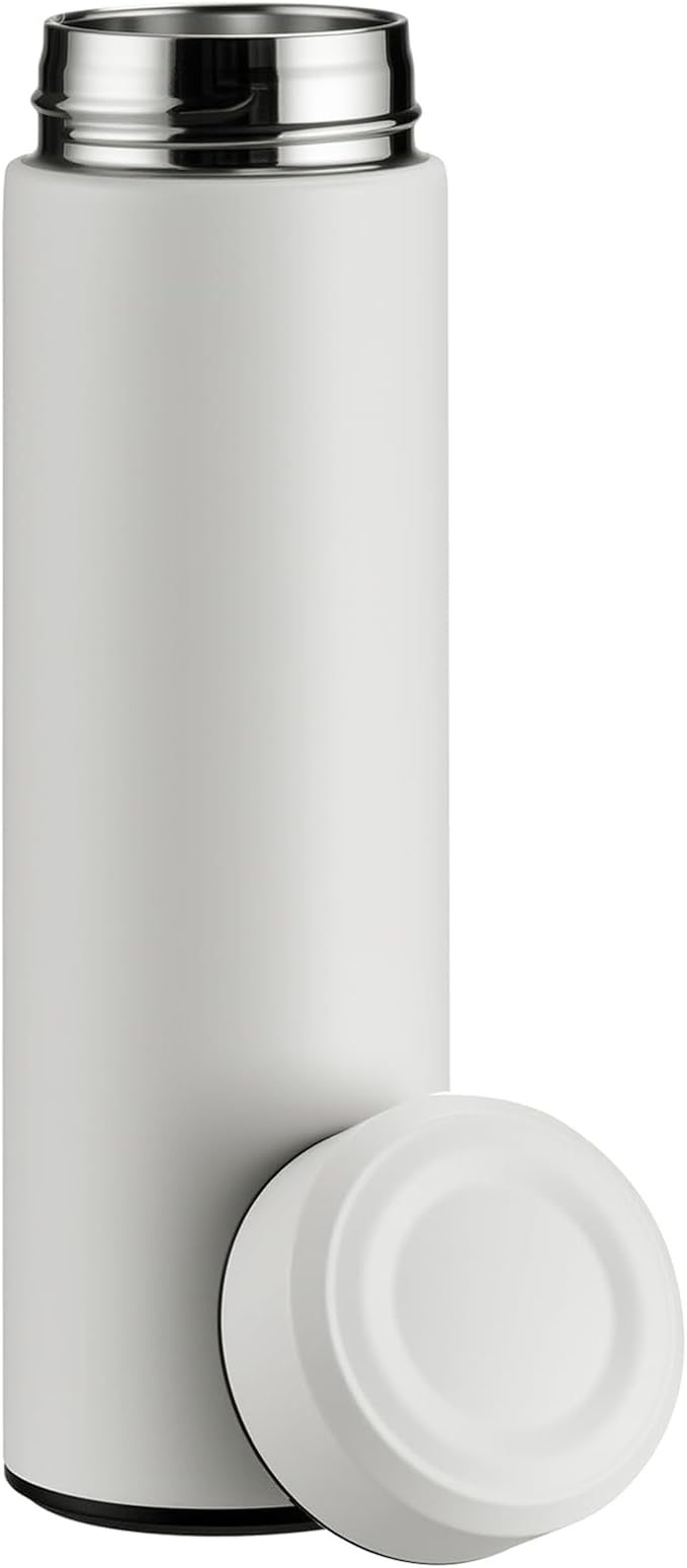 PARACITY Insulated Water Bottle, 15 oz Stainless Steel Water Bottles, Double Wall Vacuum Hot Drinks Insulated bottle, Metal Water Bottle Keeps Hot for 12 Hrs, Cold for 24 Hrs, for Coffee, Tea (white)