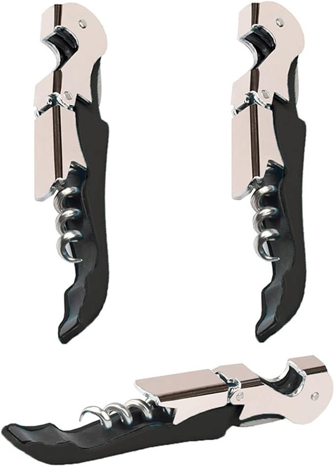 Professional Waiter Corkscrew Wine Openers Set, Heavy Duty Stainless Steel Hinges Wine Key for Restaurant Waiters, Sommelier, Bartenders
