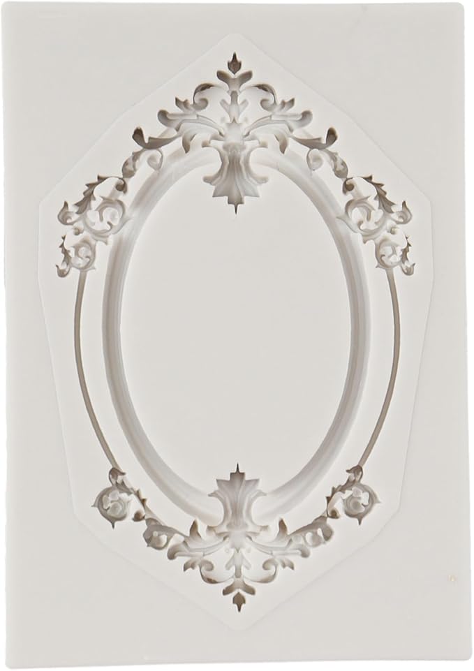 Photo Frame Fondant Molds Picture Frames Silicone Mold Vintage Frame Molds For Cake Decoration Cupcake Topper Chocolate Candy Polymer Clay Gum Paste Set of 5