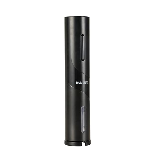 Restaurantware Electric Wine Opener 1 Count 1.9 x 1.9 x 9.1 Inches Battery Operated Plastic Corkscrew With Foil Cutter Compact Black Design For Quick One-Touch Uncorking