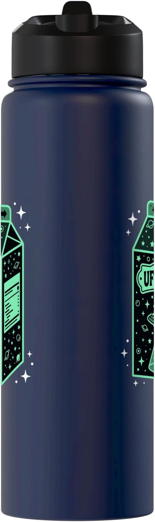 UFO Juice Retro Cat Abduction Alien Space Milk Cosmos Stainless Steel Insulated Water Bottle
