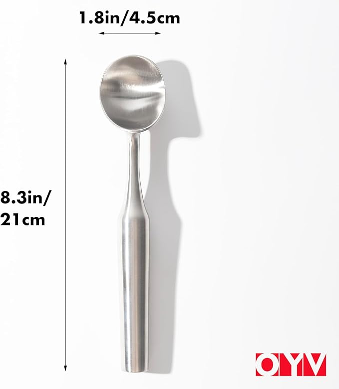 Stainless Steel Ice Cream Scoop, Ergonomically Designed Handle for Comfort, Heavy Duty Ice Cream Scooper, One-Piece Design Ice Cream Scoops, Dishwasher Safe.