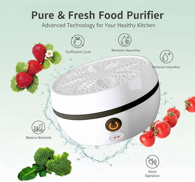 Fruit & Vegetable Cleaning Machine: Vegetable Cleaner Device with Multi-Mode Cleaning - Portable Waterproof Food Purifier for Fruits, Vegetables, Meat & Seafood - USB Rechargeable (blue)