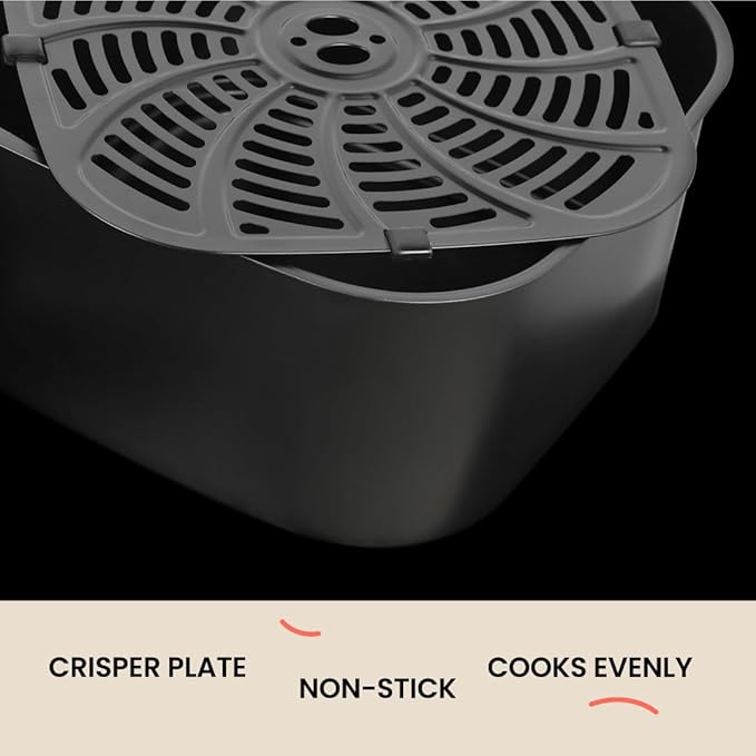 Knivi 8L Stainless Steel Air Fryer – 1500W Digital Touchscreen Airfryer Oven with 8 One-Touch Presets, Defrost & Bake – Large Family Size Non-Stick Basket, Dishwasher Safe – Silver