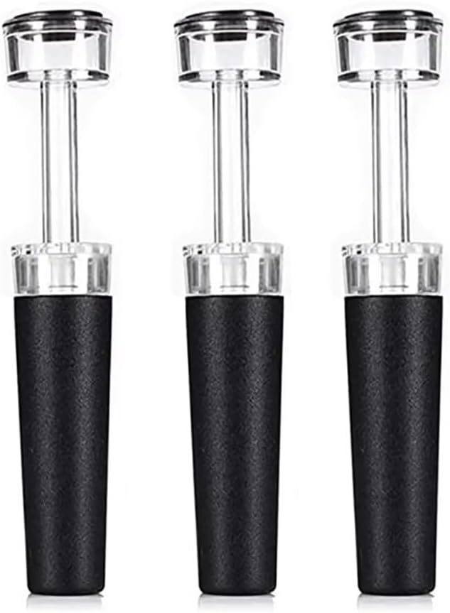 Black Silicone Stopper 1/2/3/4pcs, Wine Bottle Stopper With Built-in Vacuum, Wine Pump, Food Safety Silicone Cap, Vacuum Wine Stopper, Winery Accessories(3pcs)