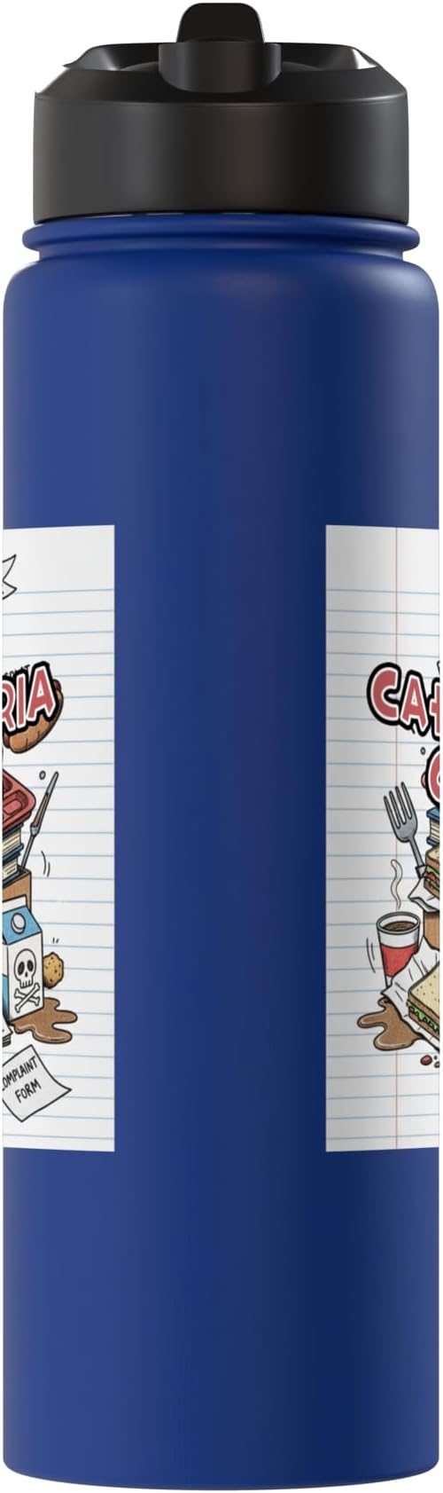 Cafeteria Critic - Student Lunch School Humor Food Chaos Stainless Steel Insulated Water Bottle