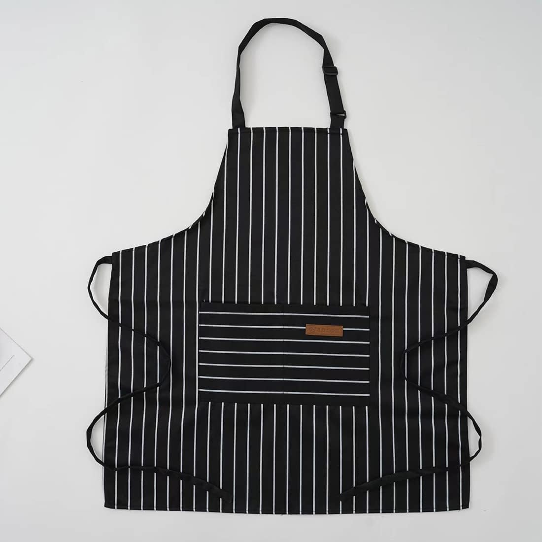 RUIBOLU Adjustable Bib Apron with 2 Pockets Cooking Kitchen Cotton Aprons for Women Men Chef Restaurant BBQ Painting