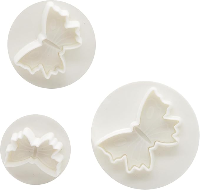 1 Set Butterfly Shape Fondant Flower Cutter, White Flower Plunger Cookie Cutter, Cake Decorating Tools, Dessert And Candy Sculpting Tools