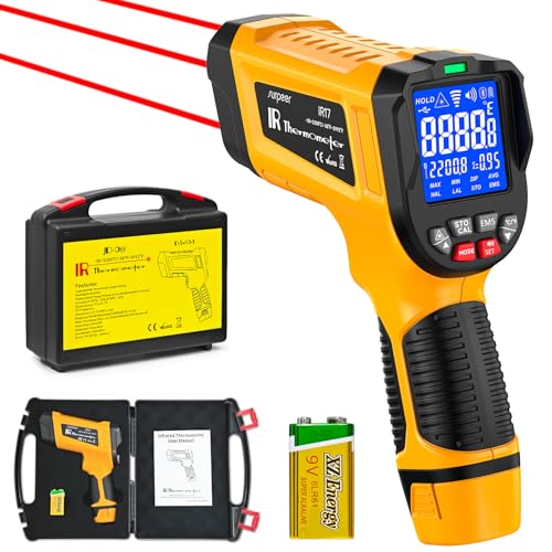 '-58°F to 3992°F Infrared Thermometer IR Gun, High-Temp Digital Temperature Gun 50:1 Non-Contact Pyrometer & Triple Laser for Kiln, Forge, Furnace, Engine, HVAC, Industrial Use