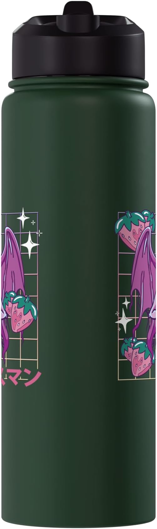 Kawaii Mothman Strawberry Milk Shake Carton Stainless Steel Insulated Water Bottle