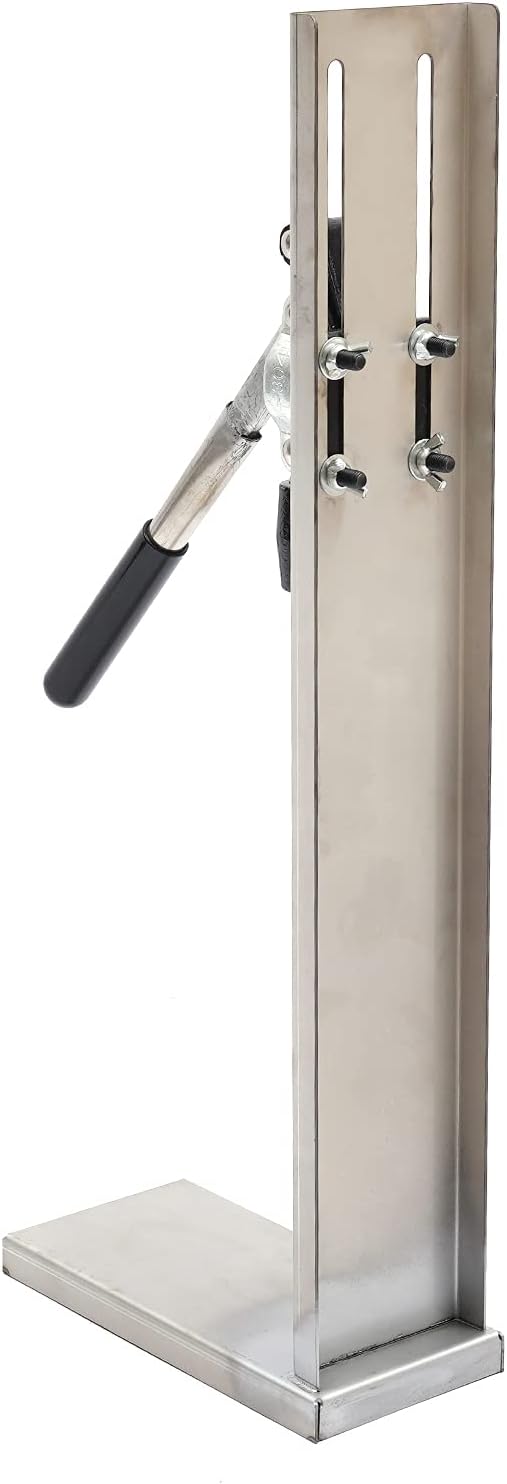 Stainless Steel Hand Corker Manual Wine Bottle Corking Machine Hand Pressure Corker Bottle Corking Inserting Stopper Tool w/ 2 POM heads