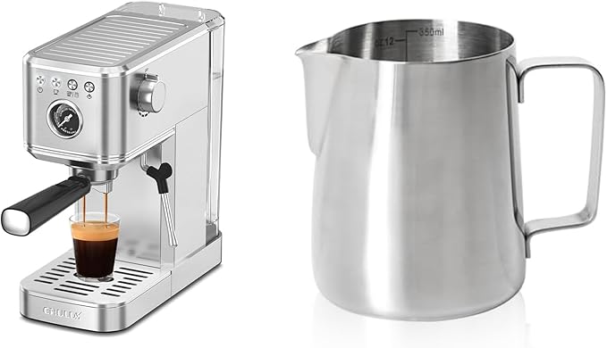 CHULUX Elite Espresso Machine with SUS304 12oz Milk Frothing Pitcher
