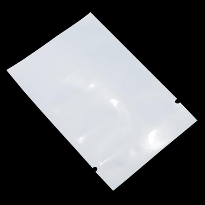PABCK 300 Pack 3.9x5.9 inch (Usable Size 3.5x5.7 inch) White Clear Front Open Top 2.8mil Plastic Vacuum Pouch Heat Sealable Bags for Food Storage Packets Mini Sample with Tear Notches