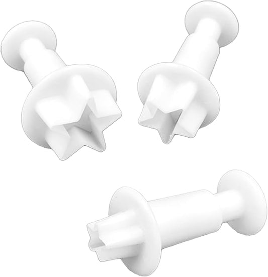 1 Set Five-pointed Star Fondant Flower Cutter,White Flower Plunger Cookie Cutter, Cake Decorating Tools,Dessert And Candy Sculpting Tools,White Baking Accessories