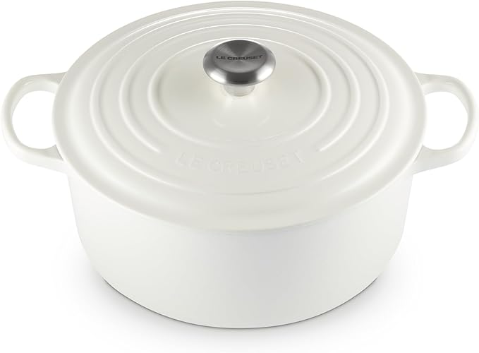 Le Creuset Enameled Cast Iron Signature Round Dutch Oven, 7.25 qt., White