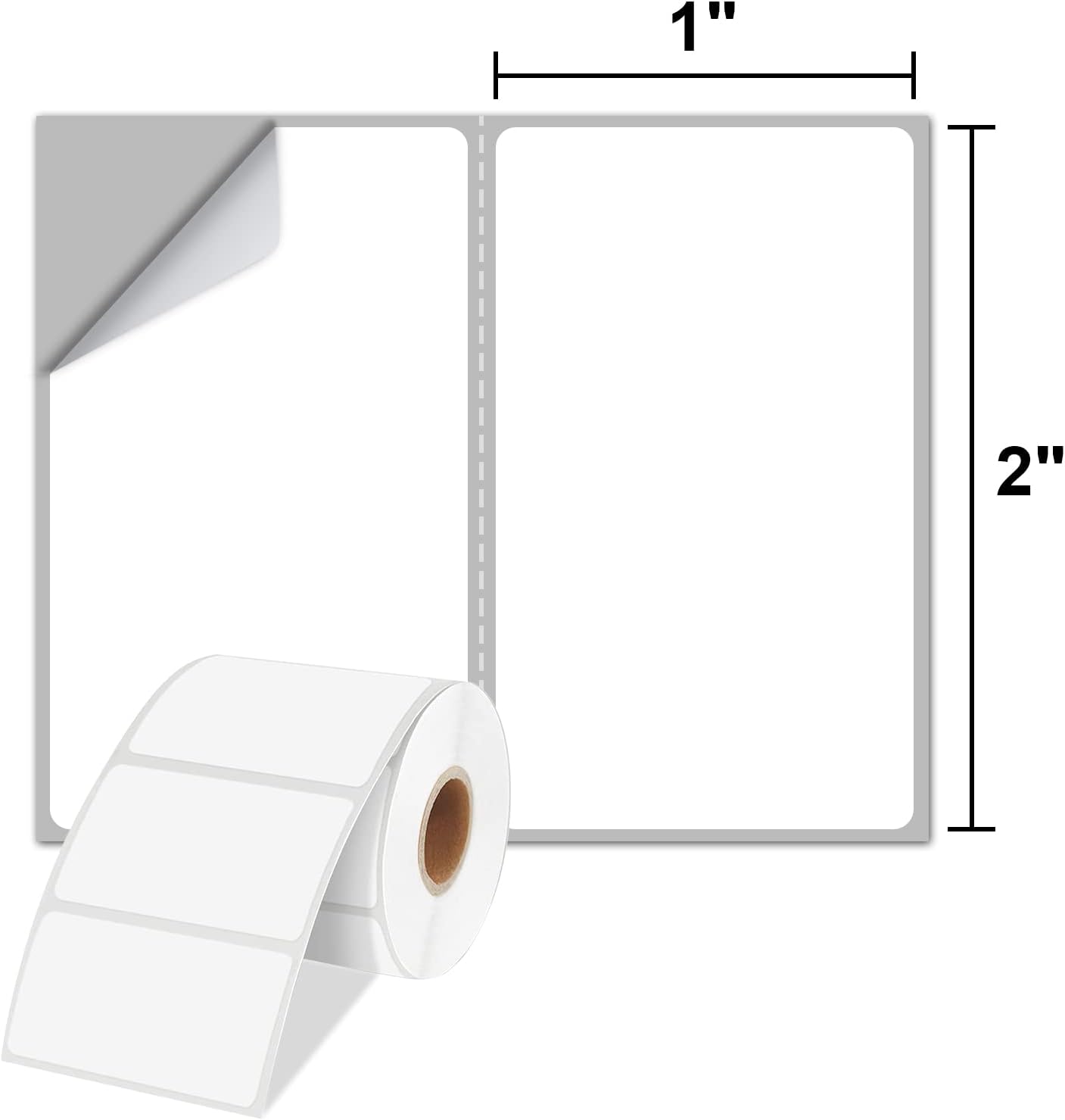 CLASSY 2" x 1" Direct Thermal Labels, Barcode & Return Address, Compatible with Zebra & Rollo Printers (1300 Labels)