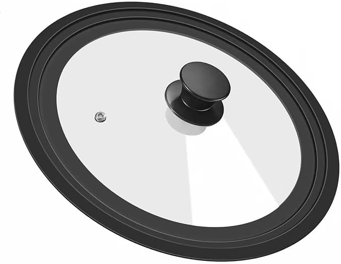 Universal Lid for Pots, Pans and Skillets, 6&7&8 inch, Diameter Cookware, Silicone Replacement Pan Lid Pot Lids for Frying Pans, Cast Iron,Tempered Glass Lid