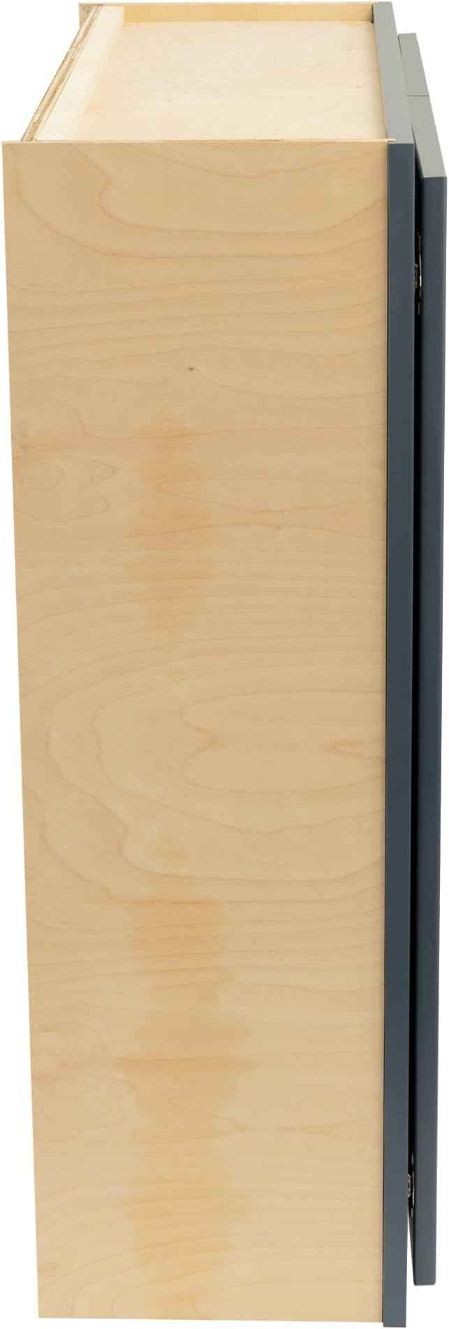 Quicklock RTA (Ready-to-Assemble) 42" Tall Wall Kitchen Cabinets - Shaker Style | 100% Hardwood | Made in America | Soft Close Hardware (Needlepoint Navy, 12''D x 36''W x 42''H)