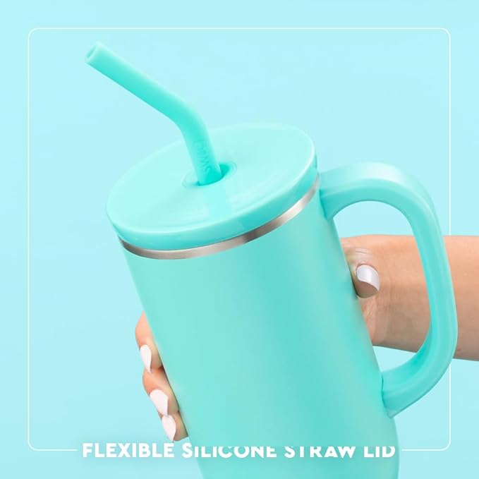 Swig Life 30oz Mega Mug, 30 oz Tumbler with Handle and Straw, Cup Holder Friendly, Dishwasher Safe, Extra Large Insulated Tumbler, Stainless Steel Water Bottle (Busy Bee)