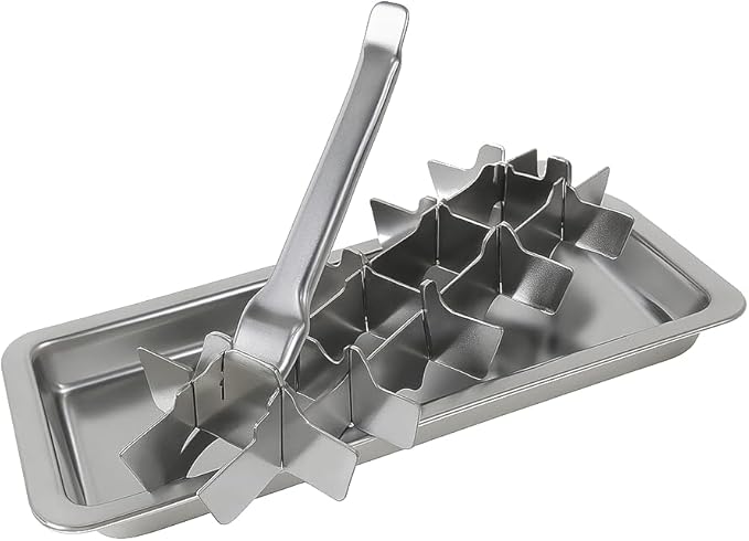 Stainless Steel Ice Cube Trays with Easy Release Handle – 18-Cube Metal Tray, Dishwasher Safe | HYICE®