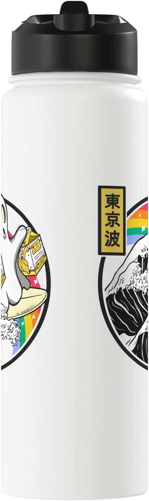 Surfing Ghost Banana Milk Cartons Anime Vaporwave Kawaii Stainless Steel Insulated Water Bottle