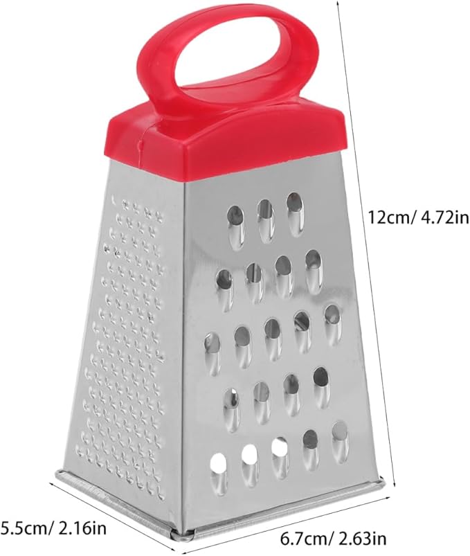 4pcs Mini Cheese Grater: Box Grater Stainless Steel Fine Coarse Handheld Slicer For for Kitchen Cheese Garlic Ginger Vegetable Potatoes