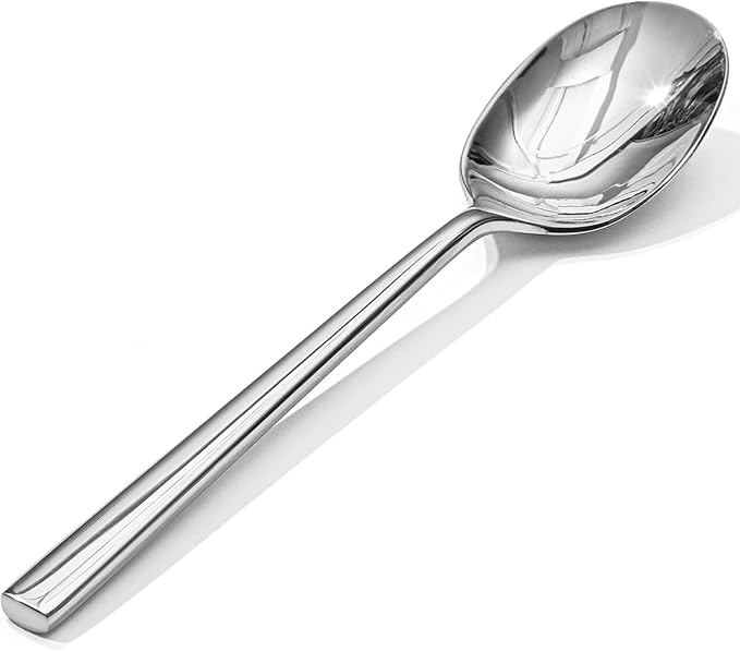 KINGSTONE Dinner Spoon Set, 4-Piece Tablespoons Silverware Spoons, Premium Food Grade Stainless Steel Spoons, Mirror Finish & Dishwasher Safe, Use for Kitchen, Home, Wedding, Party