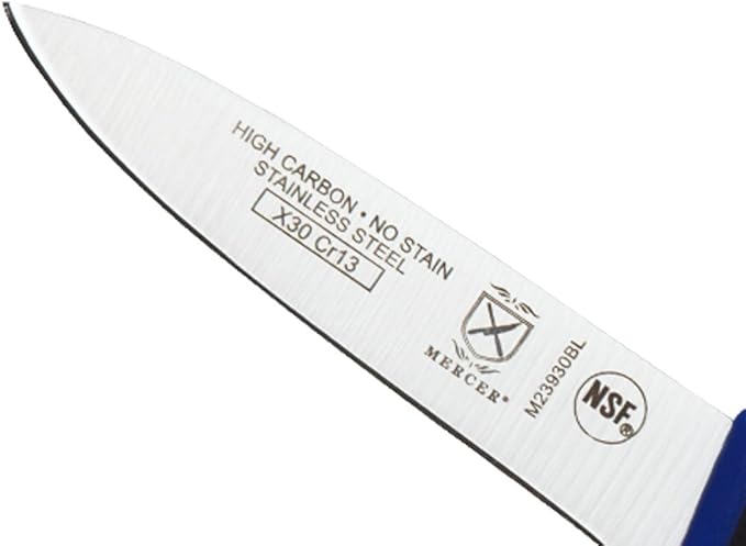 Mercer Culinary Millennia Colors 3-Inch Slim Paring Knife, Blue (Pack of 2)