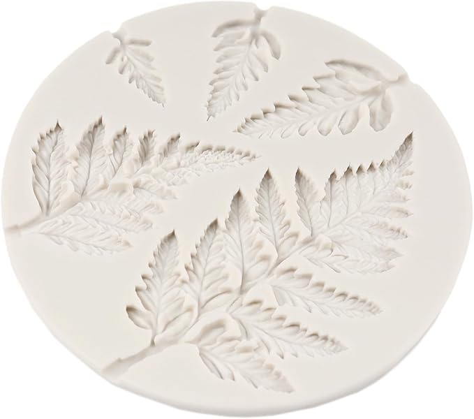 Tropical Leaf Silicone Mold Fern Leaves Fondant Molds For Cake Decoration Cupcake Topper Chocolate Candy Resin Polymer Clay Set of 4