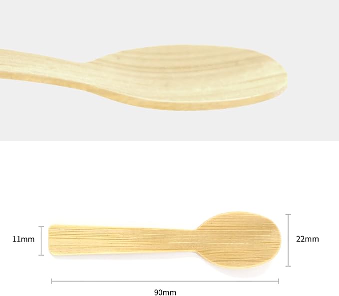 1800PK Bamboo Mini Spoons 3.54" Disposable Small 100% Compostable Cutlery Eco Friendly Renewable Natural Disposable Spoon for Ice Cream/Desert/Yogurt/Cocktail/Party