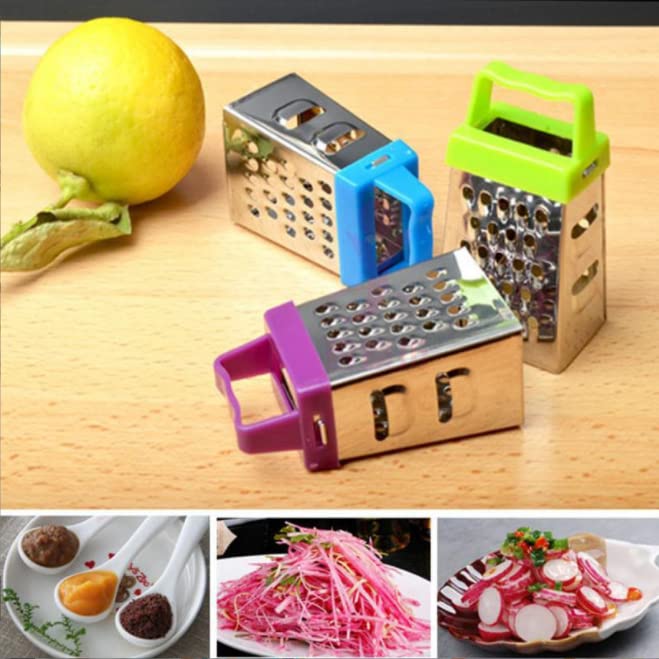Mini Grater, Stainless Steel Cheese Ginger Vegetable Spices Small Grater for Kitchen (Black)