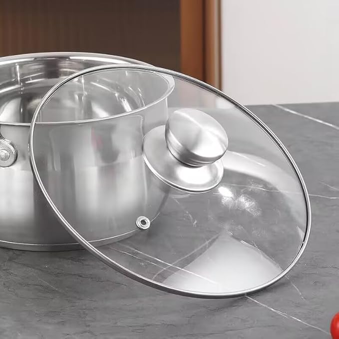 Glass Lid for Frying Pan 10 inch, Wok Skillets with Stainless Steel Rim (10 inch)