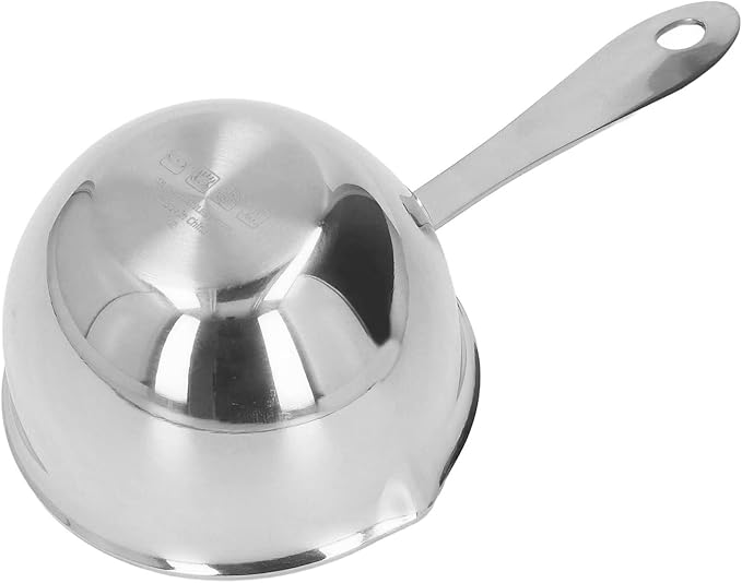 Stainless Steel Butter Warmer, Saucepan Chocolate Milk Butter Melting Pot Small Sauce Pan with Pour Spouts Cooking Pot for Hot Oil Soup Coffee Tea Warming (Silver)