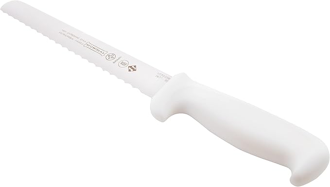 Mundial 5600 Series 8-Inch Serrated Edge Carving and Slicing Knife with White Handle