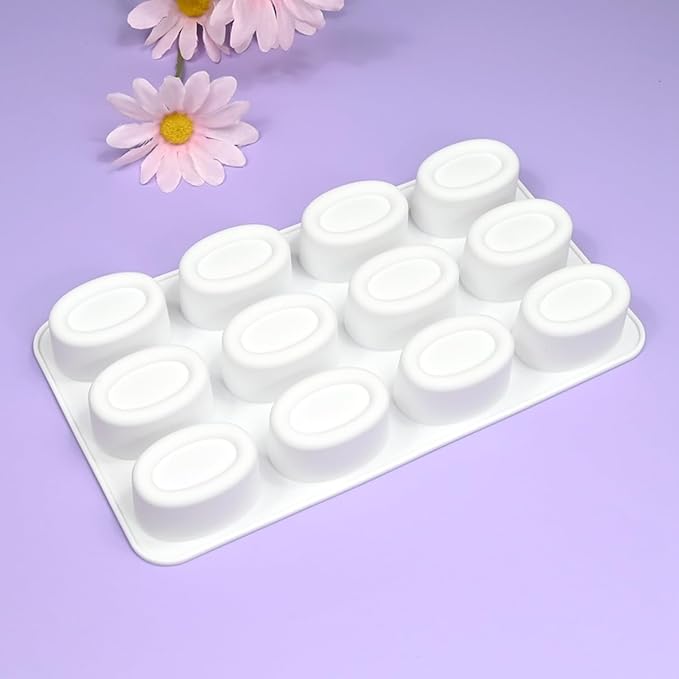 mostsom Silicone Molds Mousse Molds Silicone Oval Silicone 3D Baking Mousse Cake Mold Dessert Molds DIY Aromatherapy Candle Plaster Mould Handmade Soap Mold (D_ Small Oval)