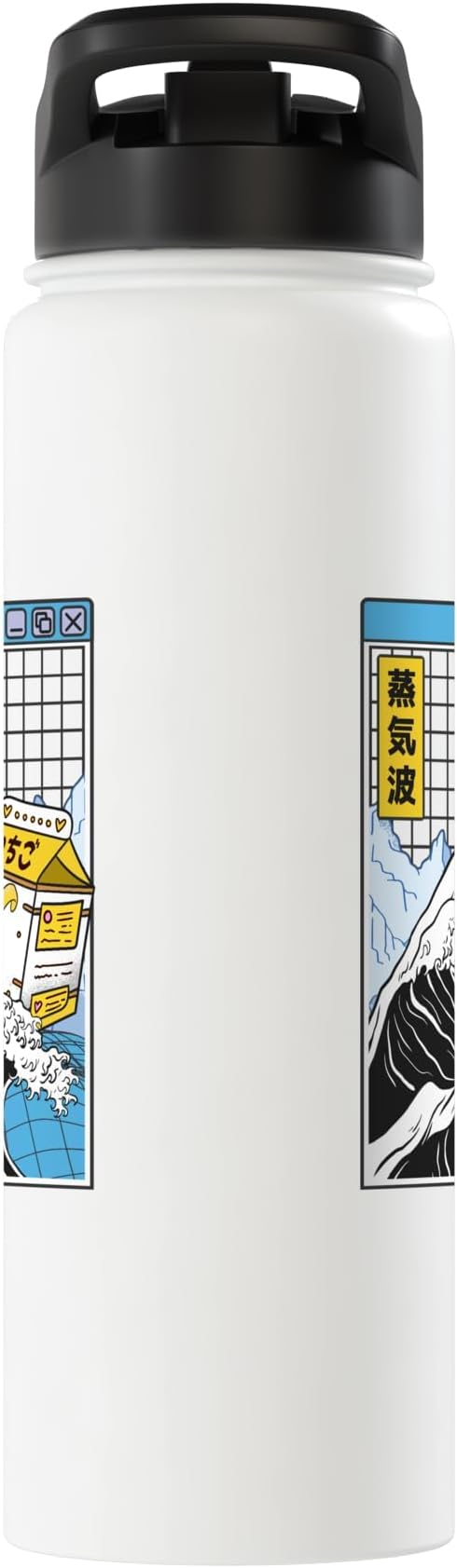 Banana Milk Carton Great Wave Kawaii Vaporwave Anime Stainless Steel Insulated Water Bottle