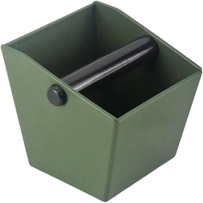 Coffee Knock Box Grounds Container ABS Bucket Anti Slip Powder Beveled Residue Barista Accessories Maker Tools(Green)