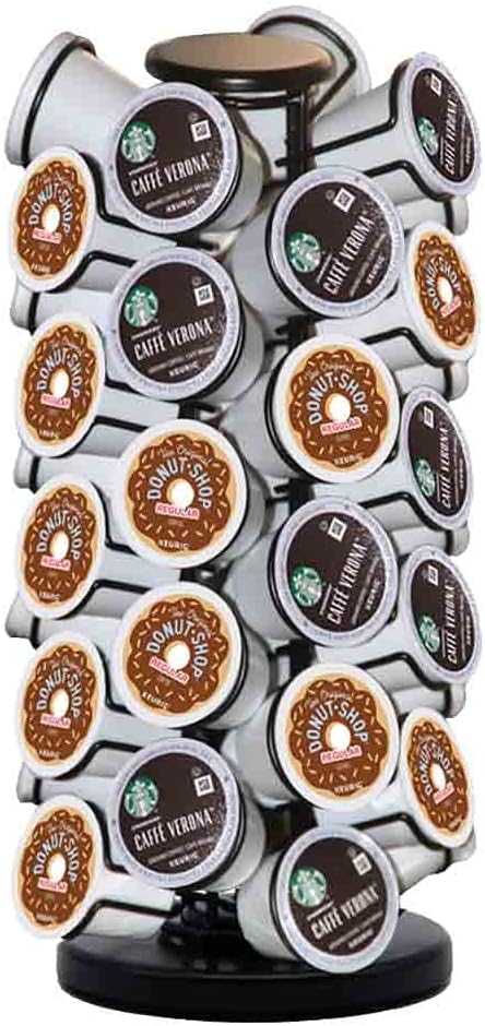 BLACKSMITH FAMILY K Cup Holders,K Cup Holder, K Cups Holder,K Cup Carousel, Coffee Pods Holder Storage Organizer Stand,No Assembly Required,Black (Holds 40 Pods/Heavy Duty Base)