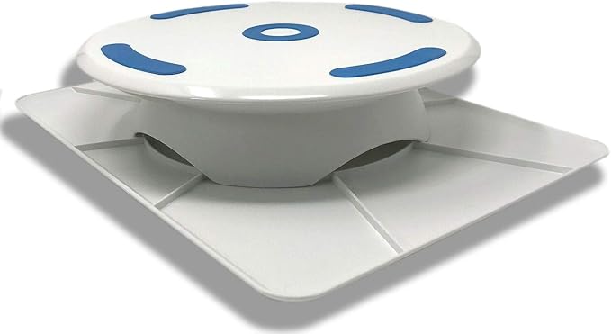 Ateco Reversible 2-Sided Revolving Cake Decorating Stand, Plastic Turntables and Base, 12 by 16-Inch and 12-Inch Diameter, White